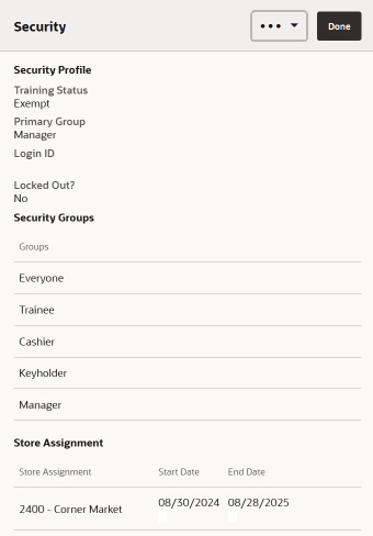 Associate Dashboard - Security