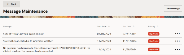 Associate Messages List Associate Messages List