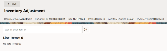 Prompt to Scan or Enter an Item Prompt to Scan or Enter an Item