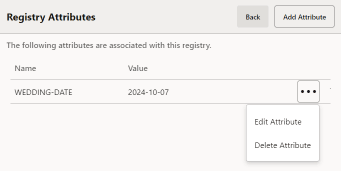 Gift Registry Attribute Options