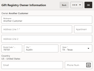 Gift Registry Owner Information