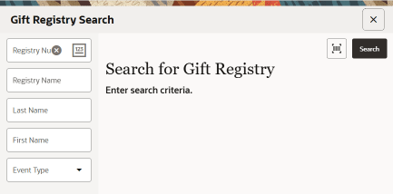 Gift Registry Search