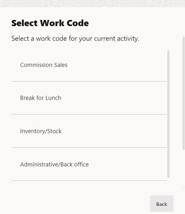 Change Work Code Change Work Code