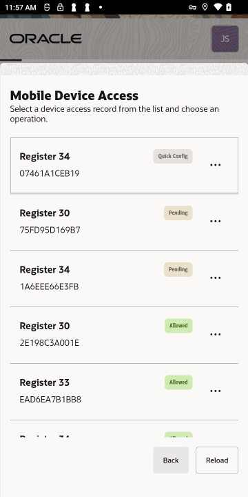 Mobile Device Access Screen - Handheld