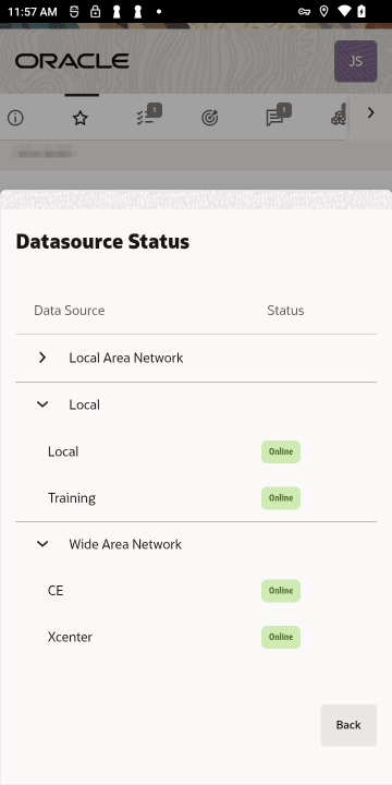 Datasource Status - Handheld
