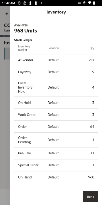 Item Information Navigation Example (Handheld) - Inventory