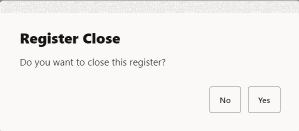 Close Register Confirmation Prompt