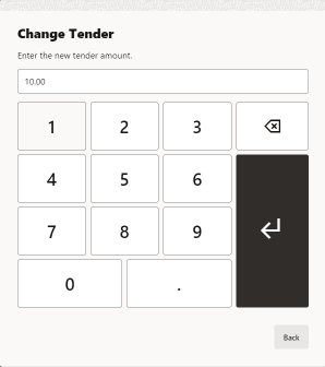 Change Tender Amount Change Tender Amount