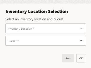 Inventory Location Selection Form Inventory Location Selection Form