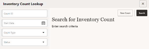 Inventory Count Criteria Inventory Count Criteria