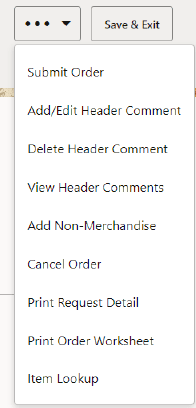 Inventory Replenishment Overflow Menu - Open Status