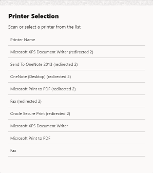 Printer Selection
