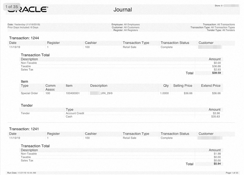 Journal Report