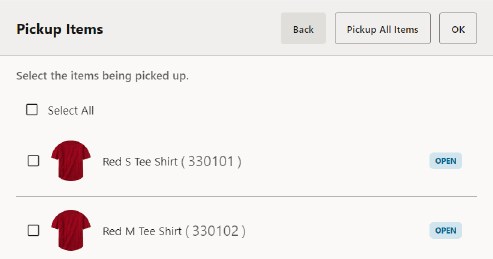 Pickup Layaway Items