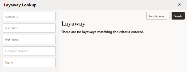 Layaway Search