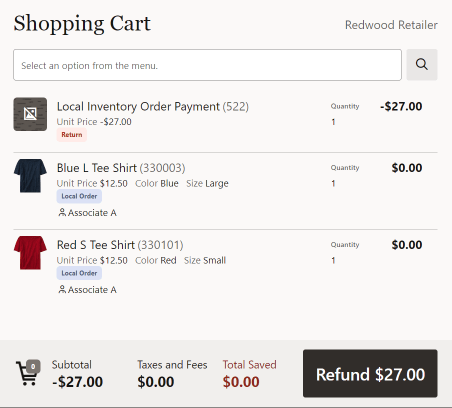 Local Order Refund