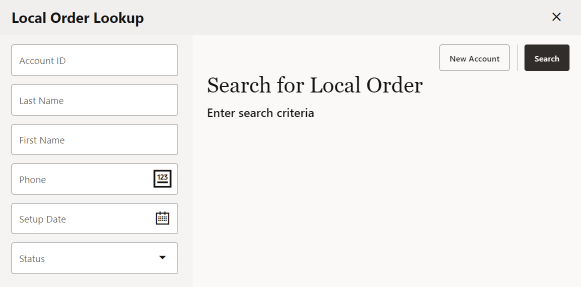 Local Inventory Order Search Form