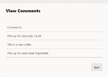View Comments: Local Orders