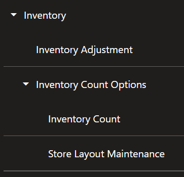 Main Menu - Inventory