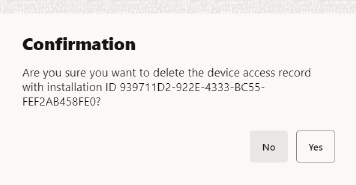 Delete Device Confirmation Prompt