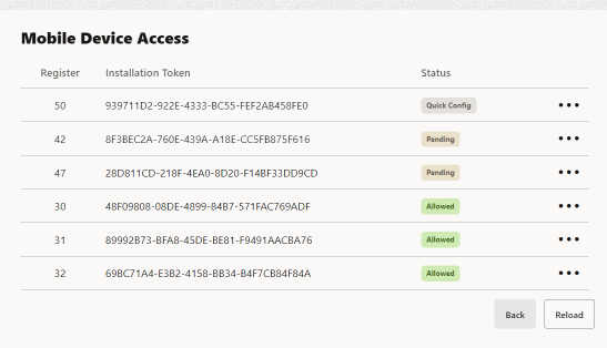 Mobile Device Access Screen