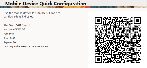 Mobile Device Quick Config QR Code