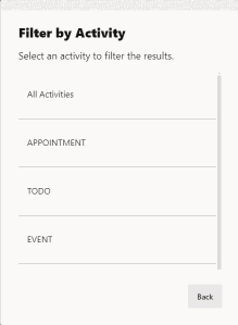 Filter by Activity Filter by Activity