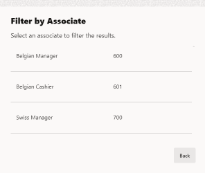 Filter by Associate Filter by Associate