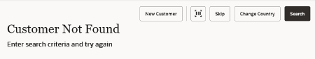 Customer Not Found Message