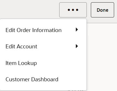 Edit Order Menu Options