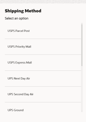 Order Shipping Method