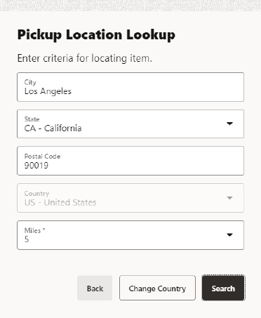 Search Location Form