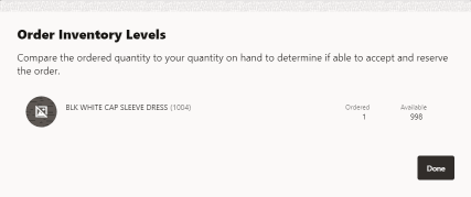 Order Inventory Levels Form