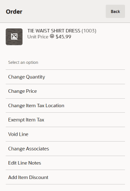 Modify Order Items