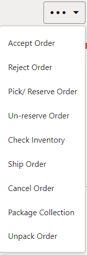 Order Options Menu