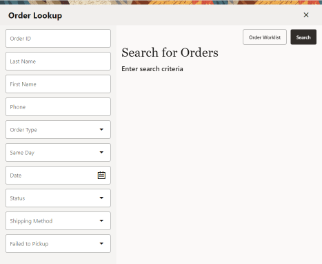 Order Search Form