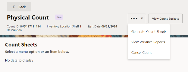New Physical Count New Physical Count