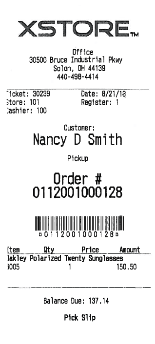 Pick Slip