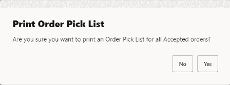 Print Order Pick List