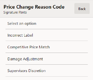 Reason Code List