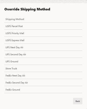 Select Shipping Method