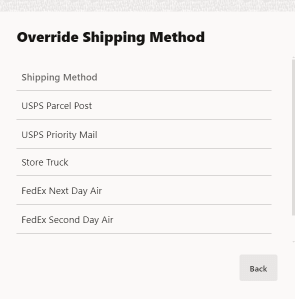 Shipping Method Shipping Method