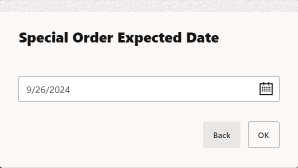 Special Order Expected Date