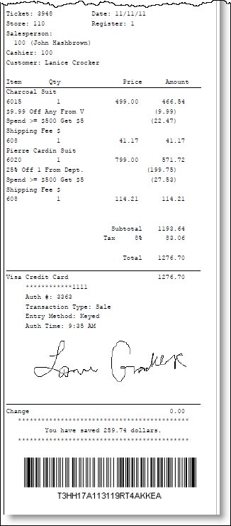 Customer Receipt Sample Customer Receipt Sample