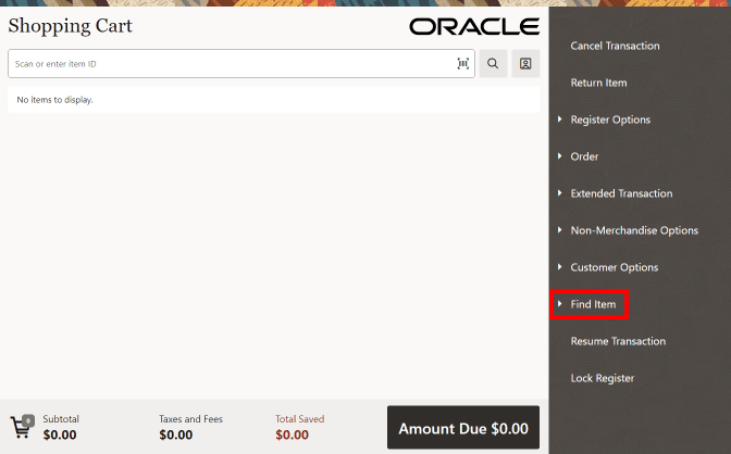 Shopping Cart - Find Item