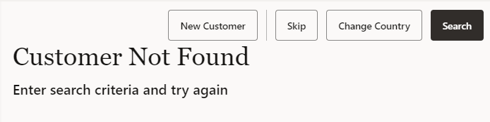 Customer Search No Results