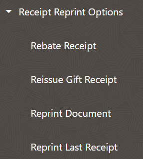 Receipt Reprint Options Receipt Reprint Options