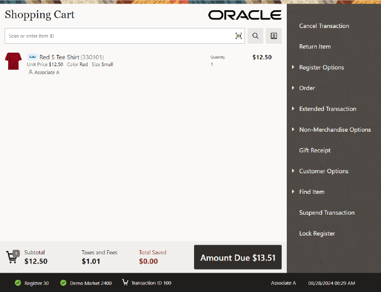 Sale Screen Sale Screen