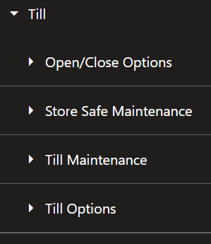 Till Menu Till Menu