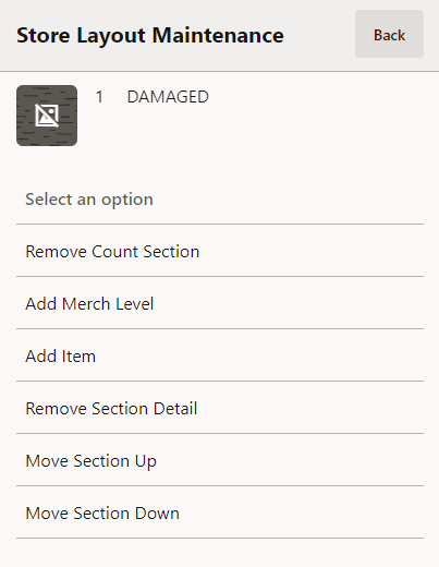 Count Section Options Count Section Options